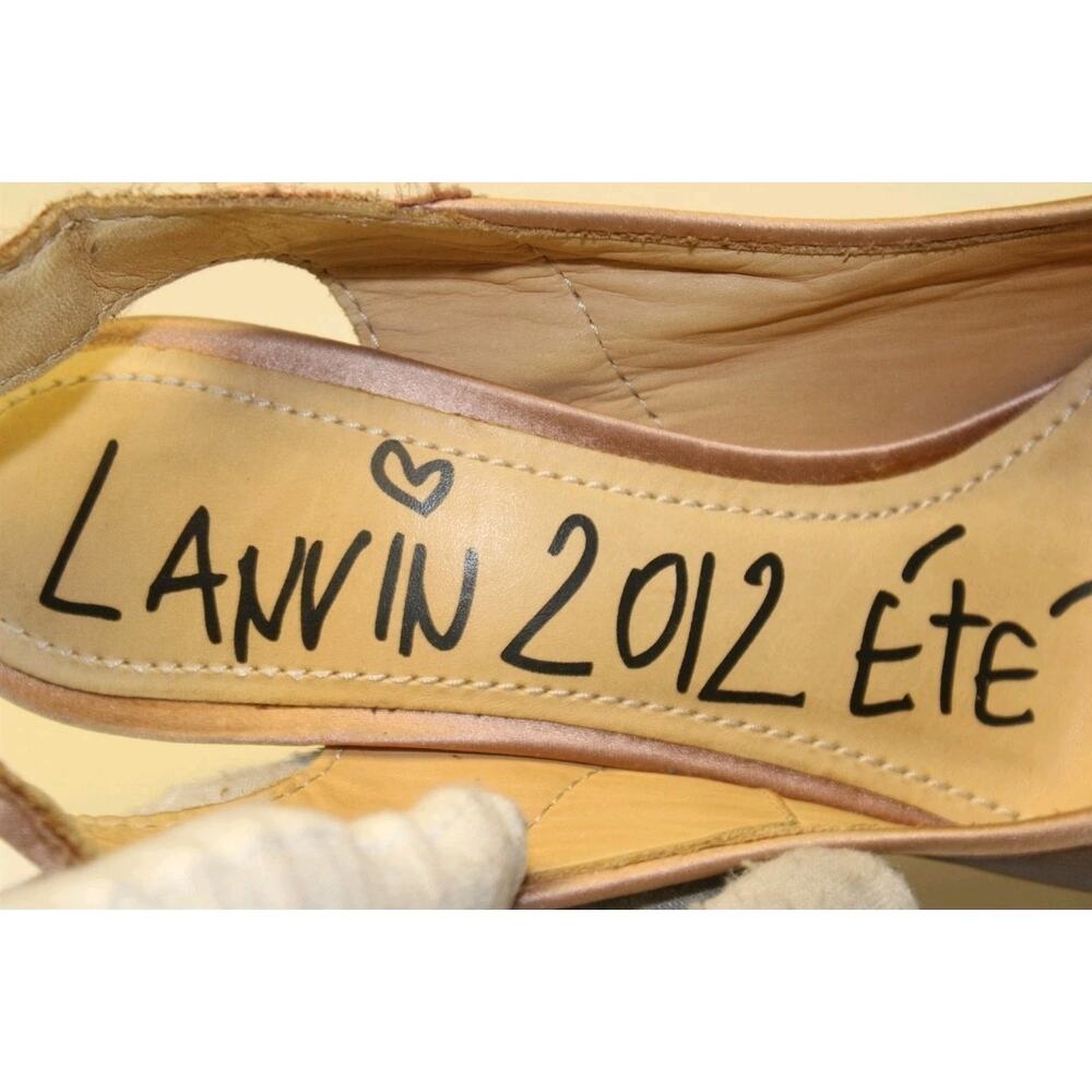 Lanvin Italy Made Womens 7.5 39.5 Brown Leather Slingbacks Stiletto Pumps Shoes - Picture 6 of 12